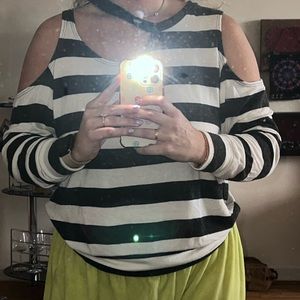 LNA striped cut out long sleeve